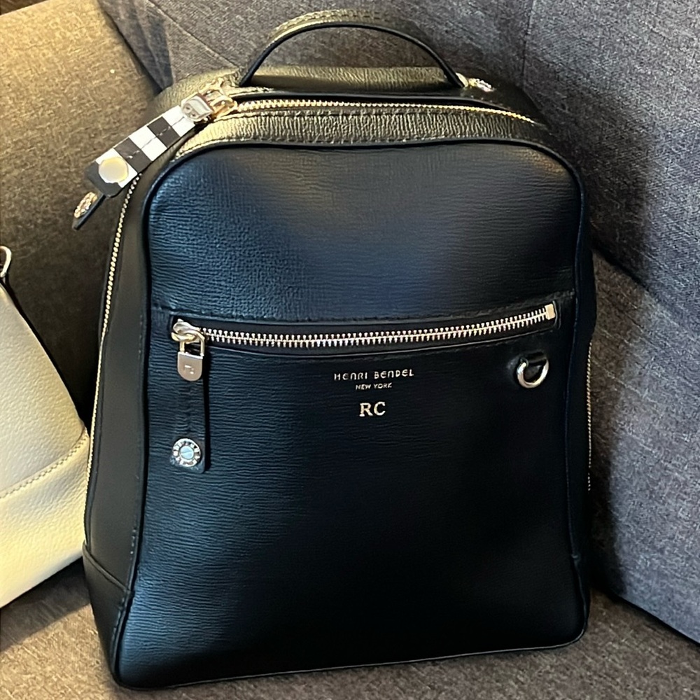 HENRI BENDEL ‘BOWERY’ BLACK LEATHER BACKPACK